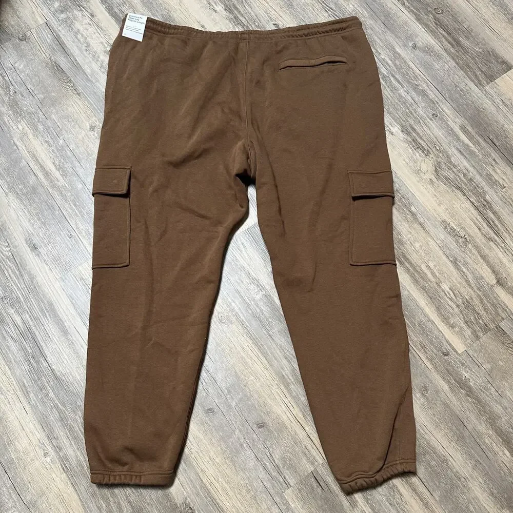 Nike Cargo Fleece Men’s Jogger Sweatpants Size 4XL Brown FN3805-235 NWT